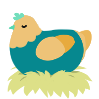 A teal and honey chicken with a head pattern