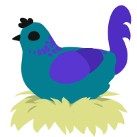 (unnamed), a sea and indigo chicken with a neck-speckle pattern