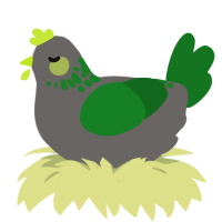 Weed of the Sea, a grey and leaf chicken with a neck-speckle pattern