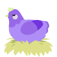 (unnamed), a lilac and blurple chicken with a head pattern