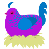 (unnamed), a amethyst and sapphire chicken with a half-lace pattern