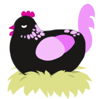 (unnamed), a sable and lavender chicken with a neck-speckle pattern