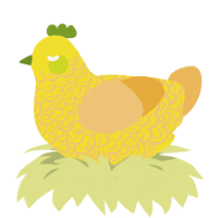 limebert, a yellow and honey chicken with a double-lace pattern