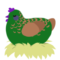 military guy, a leaf and brown chicken with a half-lace pattern