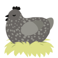 (unnamed), a grey and ash chicken with a speckle pattern
