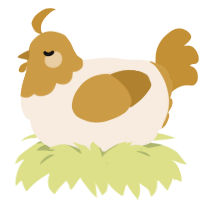 creampuff, a cream and gold chicken with a head pattern