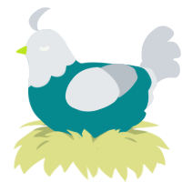 fish bait, a teal and mist chicken with a head pattern
