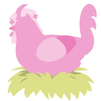 pninke, a pink chicken