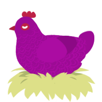 professor plum, a plum chicken with a double-lace pattern