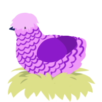 Milkshake, a lavender and violet chicken with a lace pattern