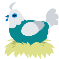 (unnamed), a teal and mist chicken with a head pattern