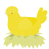 chick, a yellow chicken with a lace pattern