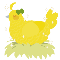 Lemon, a yellow chicken with a lace pattern