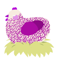 A cream and plum chicken with a double-lace pattern