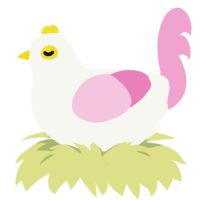 Pinki, a white and pink chicken
