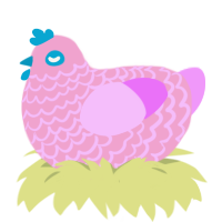(unnamed), a pink and lavender chicken with a lace pattern