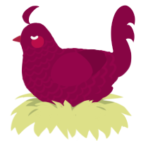 Holly Bush, a maroon chicken with a lace pattern