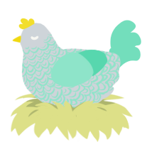 Miya, a mist and mint chicken with a double-lace pattern
