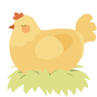 Pooh, a honey chicken with a head pattern