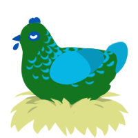What the freak, a leaf and cerulean chicken with a half-lace pattern