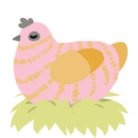 Ormolu, a rose and honey chicken with a bar pattern