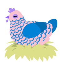 (unnamed), a rose and sapphire chicken with a lace pattern