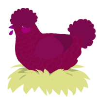 A maroon and wine chicken with a lace pattern