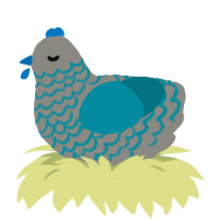 A ash and sea chicken with a lace pattern