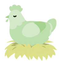 Leek Soup, a gluppy chicken with a head pattern