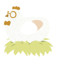 sermon, a white and cream chicken with a double-lace pattern