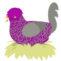 A plum and ash chicken with a double-lace pattern