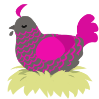 (unnamed), a grey and fuchsia chicken with a lace pattern