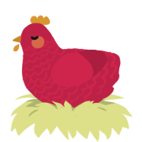 honeycrisp, a crimson chicken with a lace pattern