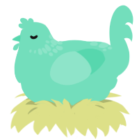 Soap Bubble, a mint chicken with a neck-speckle pattern