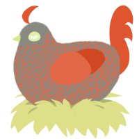 A ash and vermilion chicken with a double-lace pattern