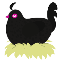 (unnamed), a sable and black chicken with a speckle pattern