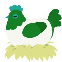 Wily Joker, a white and leaf chicken with a head pattern