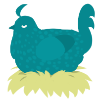S-teal My Heart, a teal chicken with a speckle pattern