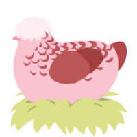 Amore, a rose and red chicken with a half-lace pattern