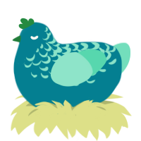 A sea and mint chicken with a half-lace pattern