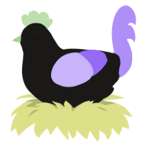Pluto, a sable and lilac chicken