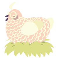 Sugar Sugar, a rose and white chicken with a lace pattern