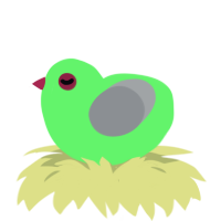 Natu, a plum and grey chicken