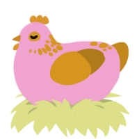 12333, a pink and ochre chicken with a neck-speckle pattern