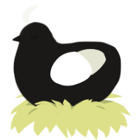 GREYLIST, a sable and white chicken