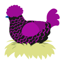 Lesbian Vampires, a sable and plum chicken with a lace pattern
