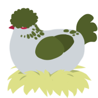 A mist and olive chicken with a neck-speckle pattern