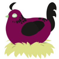 dying rose, a wine and sable chicken with a neck-speckle pattern