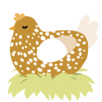 Whipped Honey, a gold and cream chicken with a speckle pattern