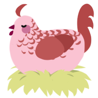 (unnamed), a rose and red chicken with a half-lace pattern